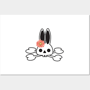 Bunny, skull, bones, horror, pirate, Halloween, rabbit, skulls Posters and Art